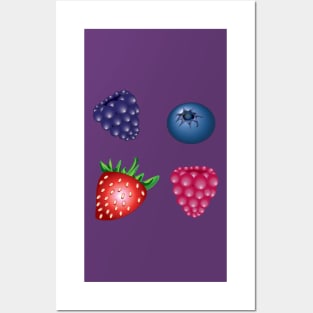 Mixed Berries Pattern Posters and Art